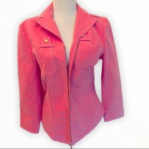 David Meister Trench Jacket Hot Pink Sz 8 New NWT